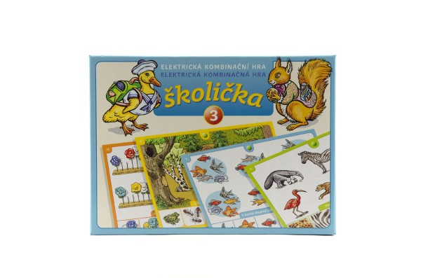 Školička 3 společenská hra na baterie v krabici 22x16x3cm - Voltik toys