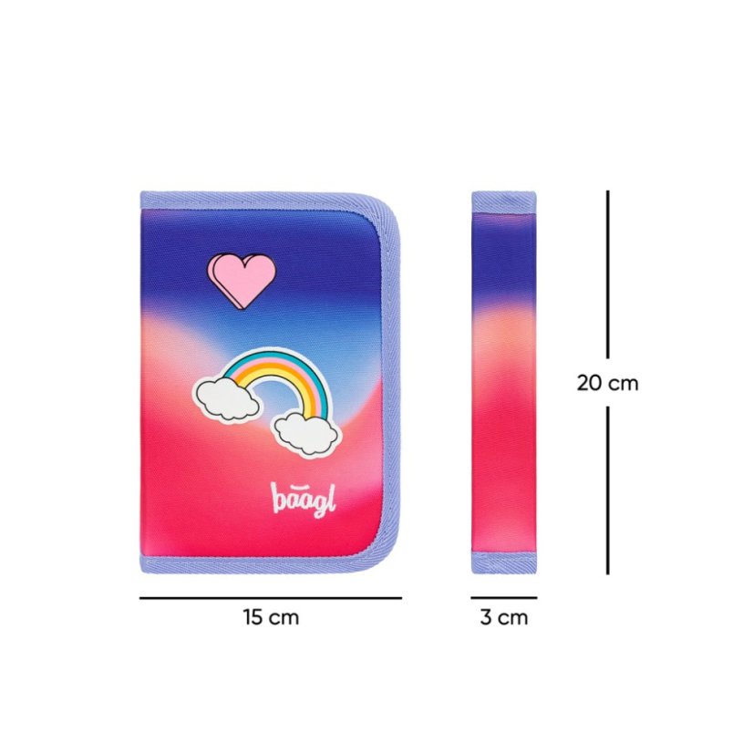 BAAGL SADA 5 Airy Dúha červený: batoh, peračník, vrecko, dosky, peňaženka - Baagl