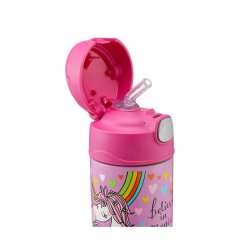 Detská termoska Funtainer so slamkou 355 ml - jednorožec