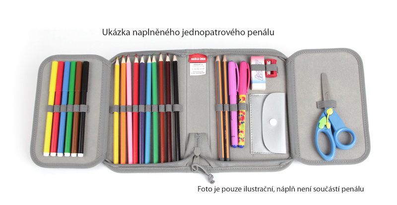 Školní penál jednopatrový Stil Cute girl