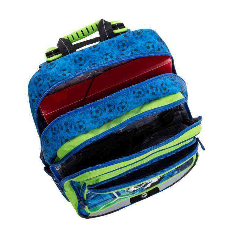 Školní batoh BAGMASTER GEN 20 B BLUE/GREEN/BLACK - fotbalista
