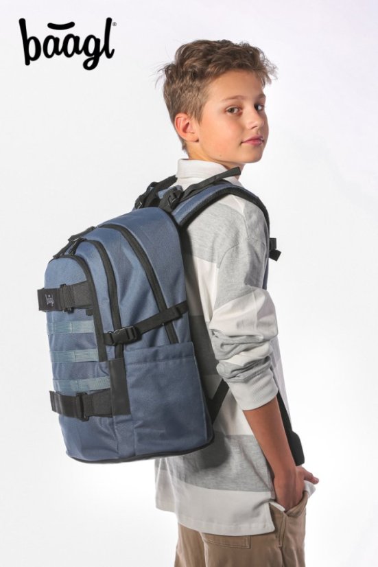 BAAGL SET 3 Skate Dust Blue: batoh, penál, sportovní taška - Baagl