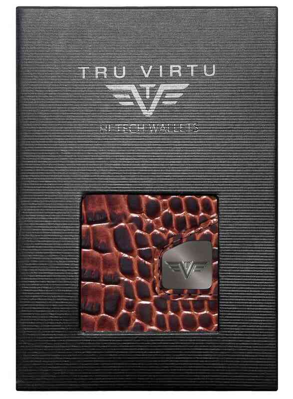 Kožená peněženka TRU VIRTU CLICK & SLIDE - Croco Brown