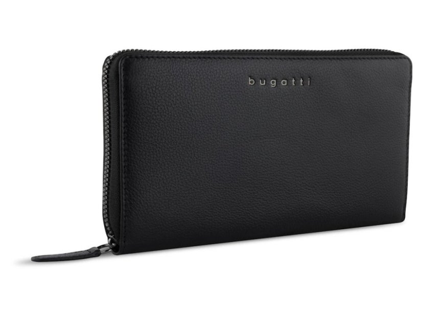Dámská kožená peněženka Bugatti Mira velká černá zipová