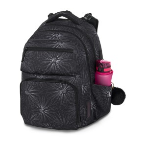 Bagmaster ZIPSTER 25 A studentský set – černý s bílými květy - Bagmaster