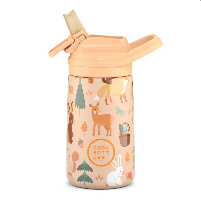 Dětská nerezová termoláhev COOL BOTTLES Kiddie Woodland Buddies 350 ml 3D