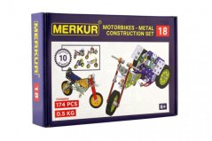 Stavebnice MERKUR 018 Motocykly 10 modelů 182ks v krabici 26x18x5cm - Merkur Toys