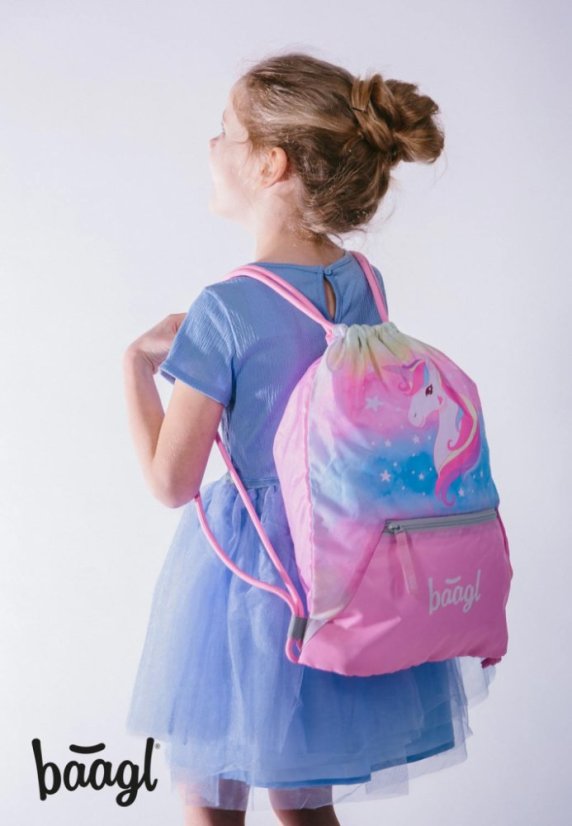 BAAGL SADA 3 Zippy Plus Rainbow Unicorn: aktovka, peračník, vrecko - Baagl