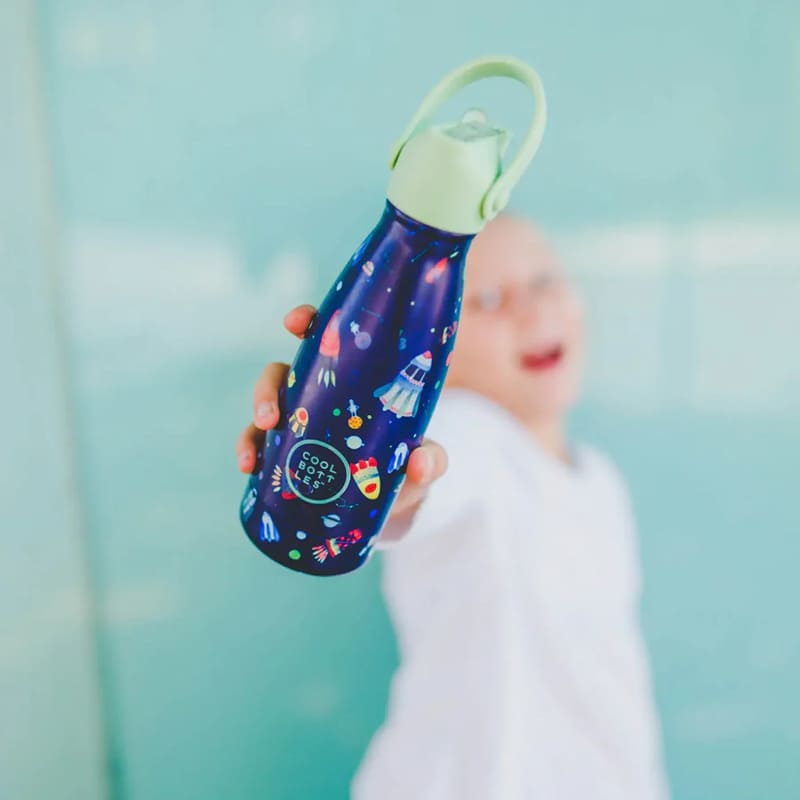 Dětská nerezová termolahev COOL BOTTLES Kids Space Rockets třívrstvá 260ml 3D