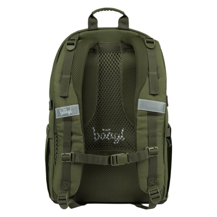 BAAGL SET 5 Skate Olive: batoh, penál, sportovní taška, ledvinka, obal na notebook GRS - Baagl