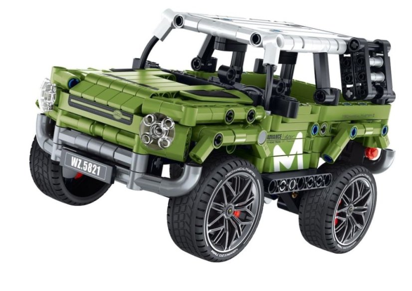 Stavebnice iM.MASTER terénní auto plast 474 dílků na zpětné natažení