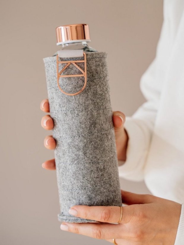 Láhev na pití Equa Mismatch Rose Gold 750 ml s plstěným obalem