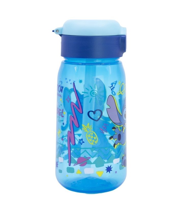 Dětská láhev na pití Stitch Drawing 510 ml s brčkem