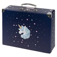 BAAGL Skladací školský kufrík Unicorn Gold s kovaním - Baagl