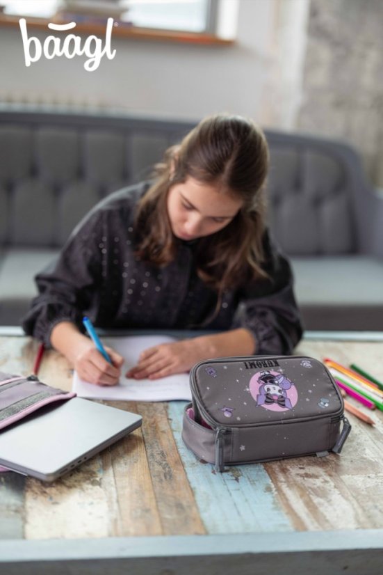 BAAGL Školský peračník etui Kuromi Grey GRS - Baagl