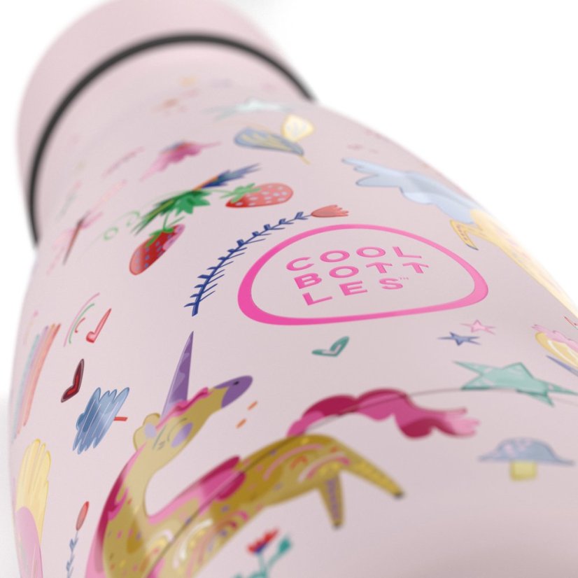 Dětská nerezová termolahev COOL BOTTLES Kids Funny Unicorns třívrstvá 350 ml 3D