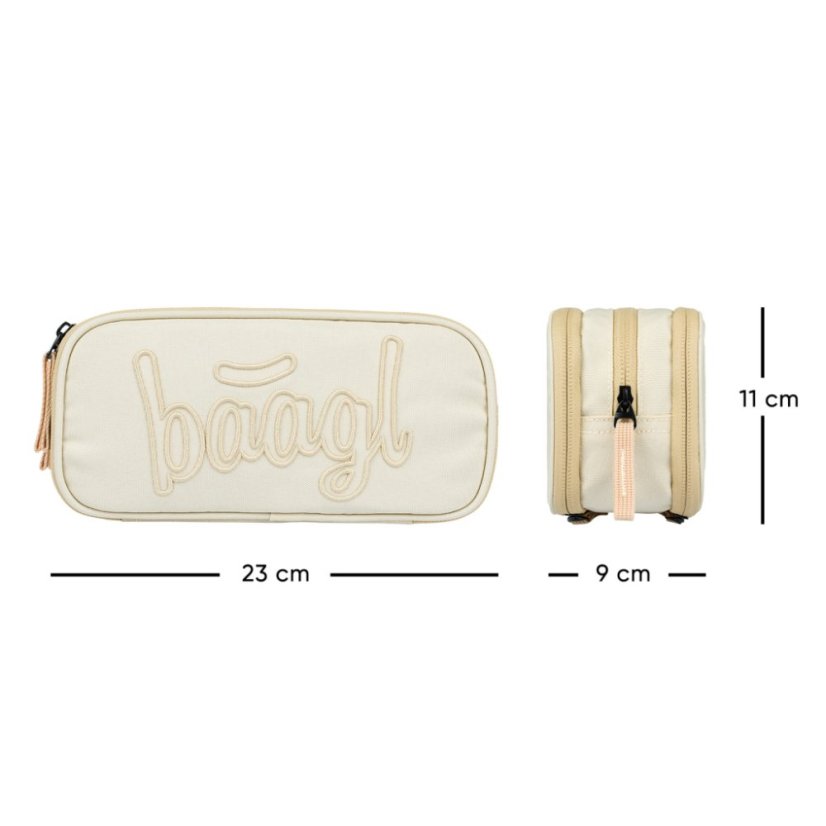 BAAGL 3 SET Coolmate Beige: batoh, penál, sáček - Baagl