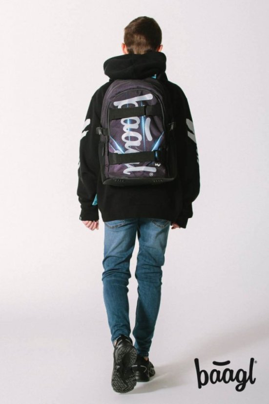 BAAGL SET 5 Skate Bluelight: batoh, penál, sáček, láhev, peněženka - Baagl