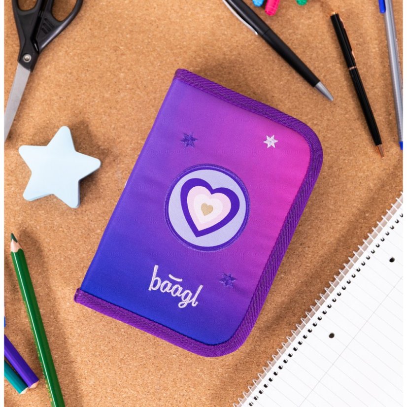 BAAGL SET 3 AIRY Koně srdce: batoh, penál, sáček - Baagl