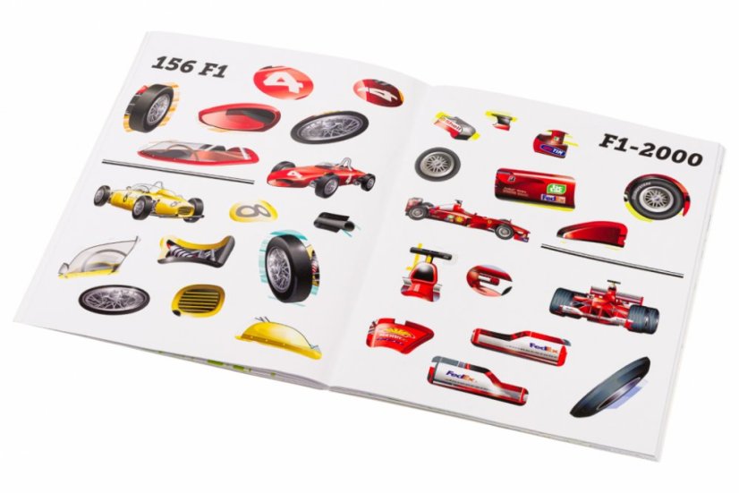 FERRARI, vozy Scuderie – Kniha samolepek - Baagl