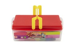 Modelína/Plastelína NARA 430g 8ks s vykrajovátky 10ks s válečkem s doplňky v plast. boxu 21x12x8cm - Teddies