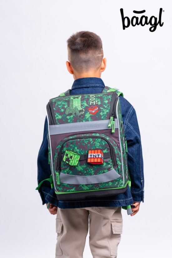 BAAGL SET 3 Zippy Plus Minecraft Boom: aktovka, penál, sáček - Baagl