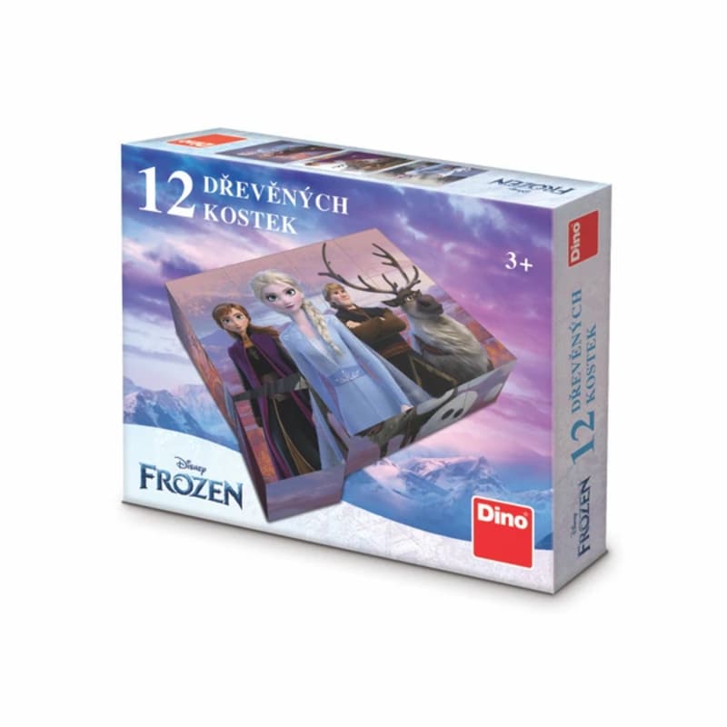 Dřevěné licenční kostky Frozen II - 12 kostek