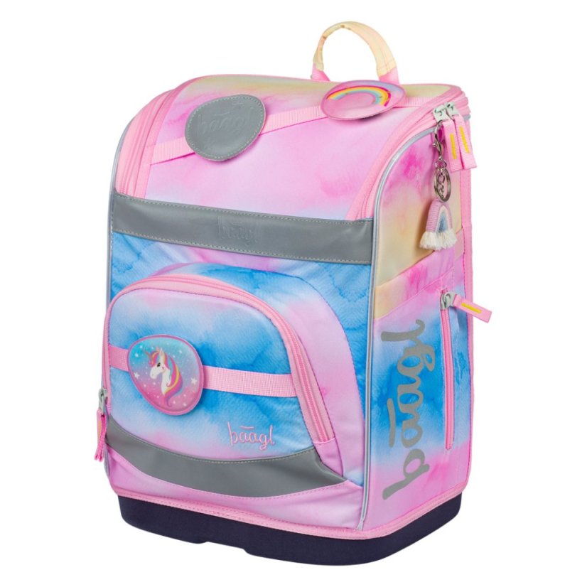 BAAGL SET 5 Zippy Plus Rainbow Unicorn: aktovka, penál, sáček, zástěra, peněženka - Baagl
