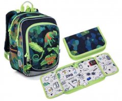 Školní batoh v setu Topgal s chameleony ENDY 22055 SET SMALL