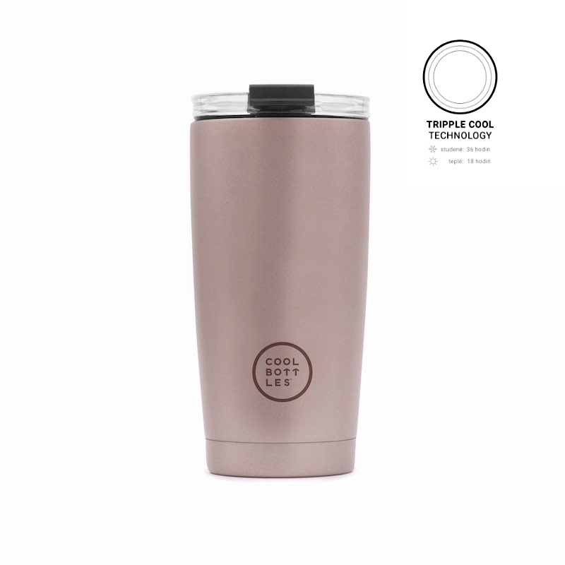 Nerezový termohrnek COOL BOTTLES Metallic Rose třívrstvý 550ml