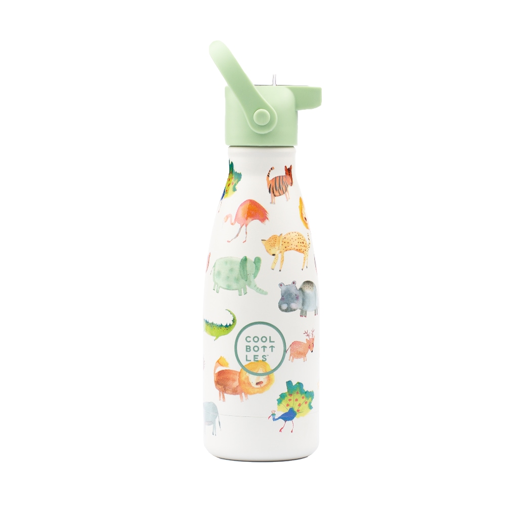 Levně Dětská nerezová termolahev COOL BOTTLES Kids African Safari třívrstvá 260ml 3D