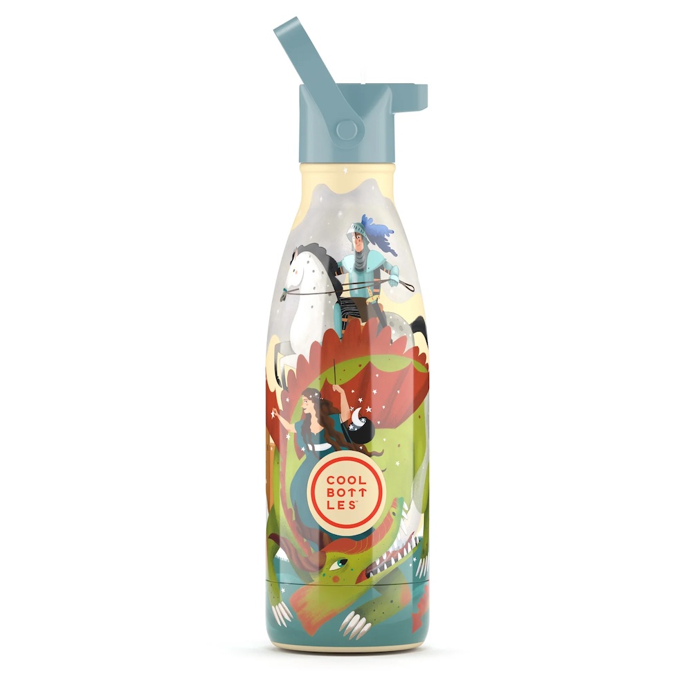Levně Dětská nerezová termolahev COOL BOTTLES Kids Knight Legend třívrstvá 350 ml 3D