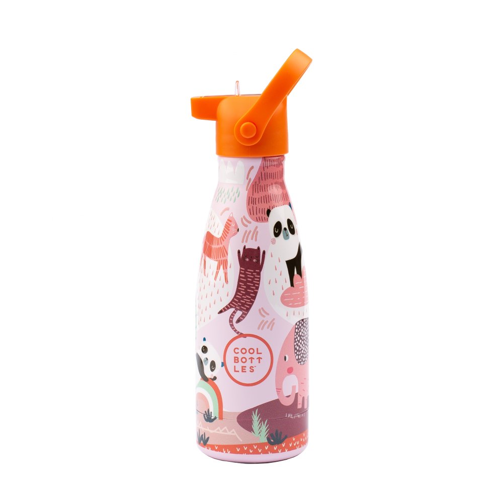 Levně Dětská nerezová termolahev COOL BOTTLES Kids Panda Gang třívrstvá 260ml 3D