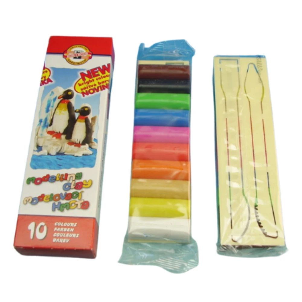 Levně Plastelína Koh-i-Noor – 10 barev, 260 g + špachtle
