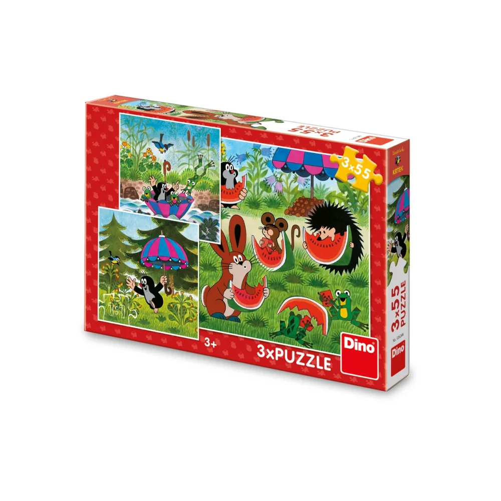 Levně Puzzle Krtek a paraplíčko 3x55 dílků