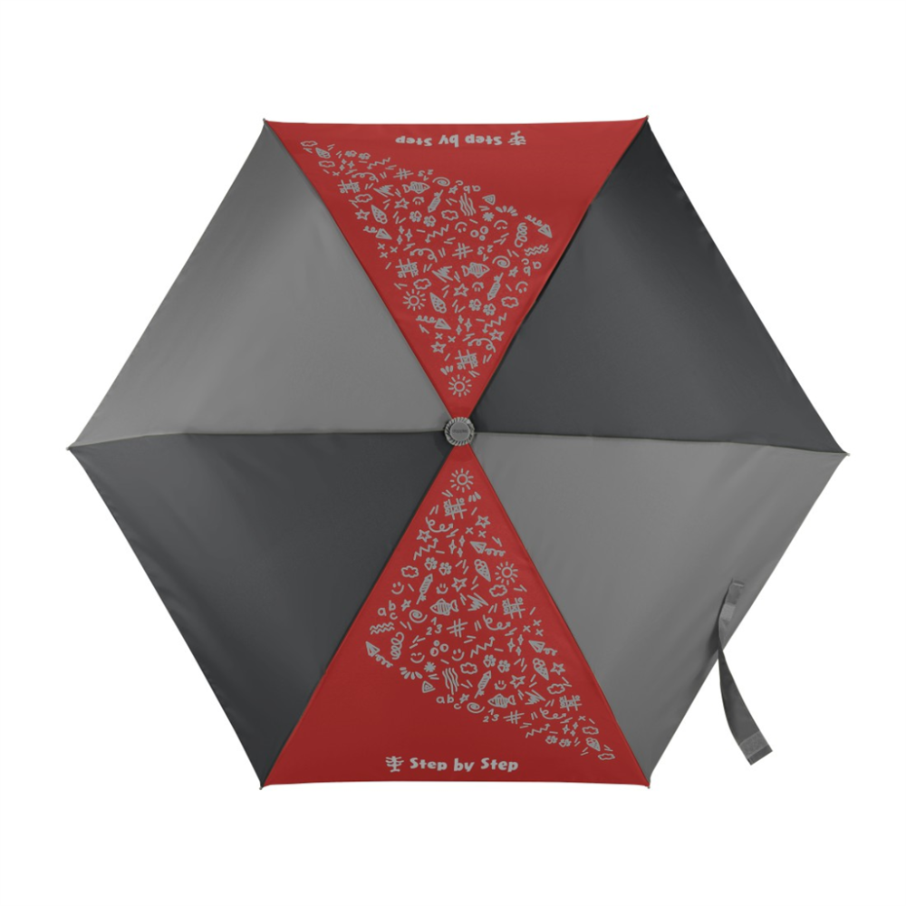 Levně Dětský skládací deštník s magickým efektem, Magic Rain Effect, červený