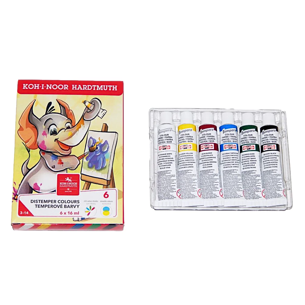 Levně Temperové barvy Koh-i-Noor Slon – 6 odstínů 16 ml