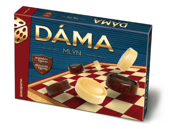 Levně Dáma + mlýn společenská hra s dřevěnými kameny
