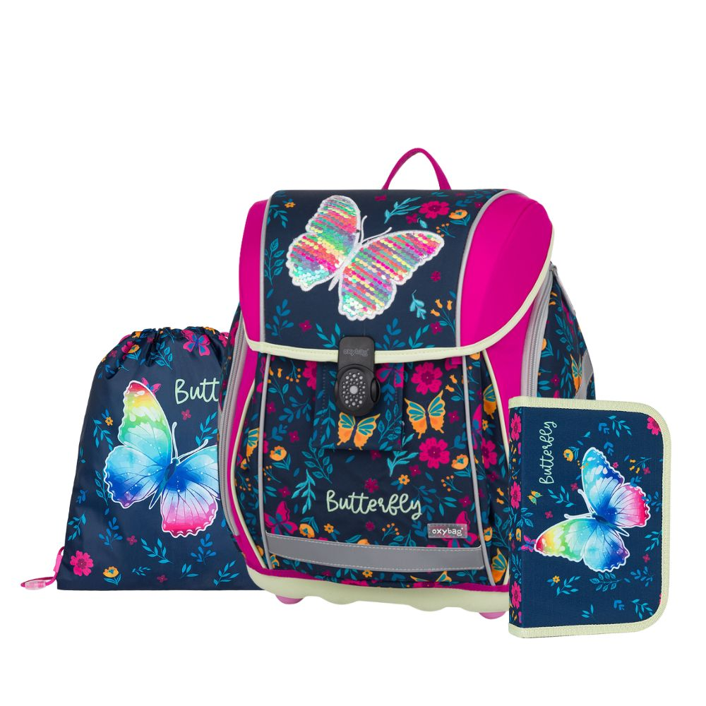 Školní set 3ks Oxybag Premium Light Motýl 2 + dárek