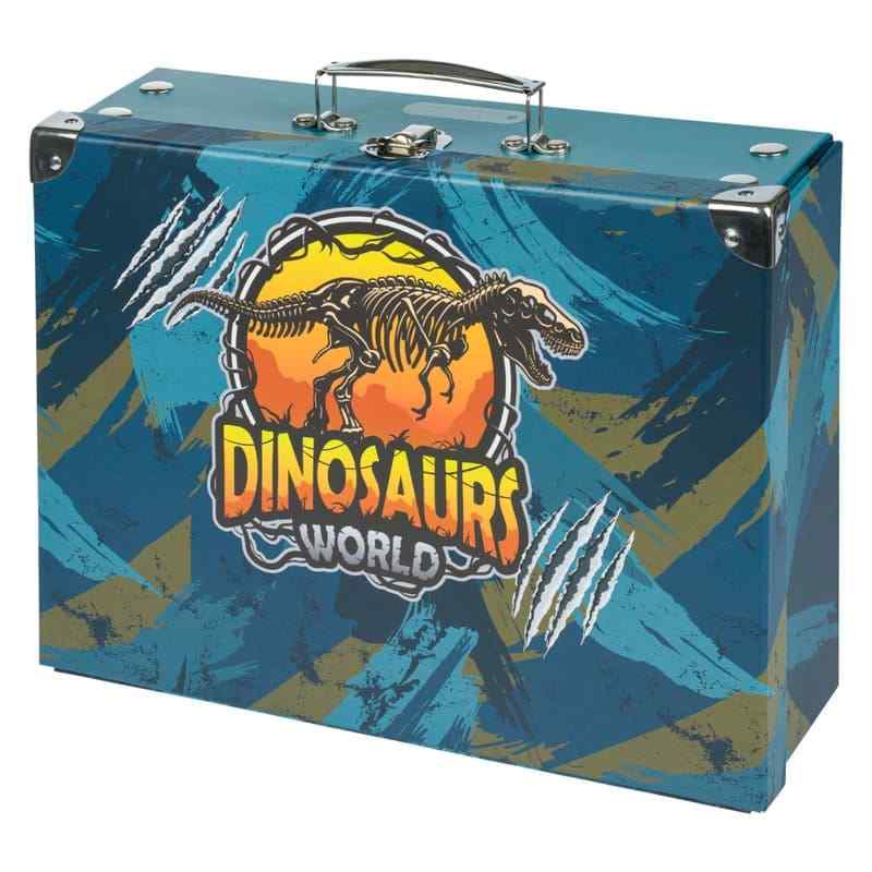 Levně Skládací školní kufřík Baagl Dinosaurs World s kováním