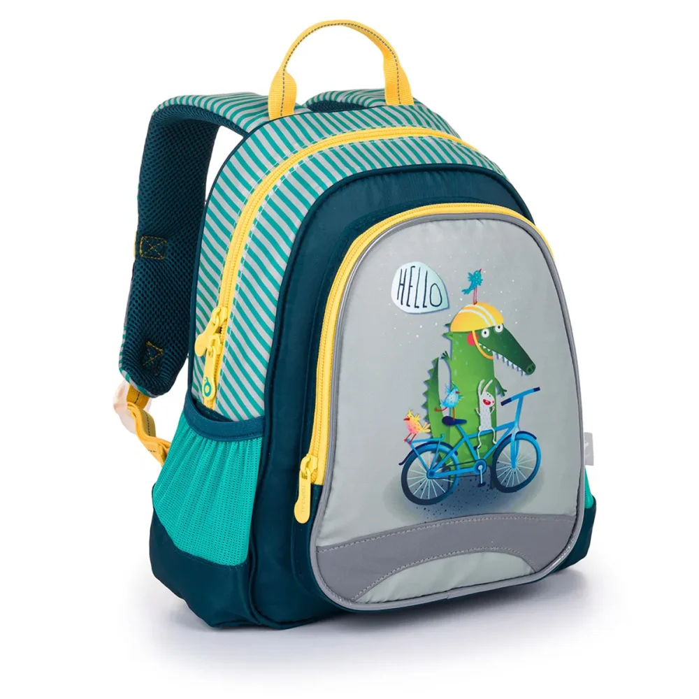 Levně Dětský batoh Topgal s krokodýlem cyklistou SISI 21026