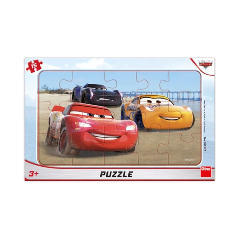 Levně Deskové puzzle Cars závodí 15 dílů