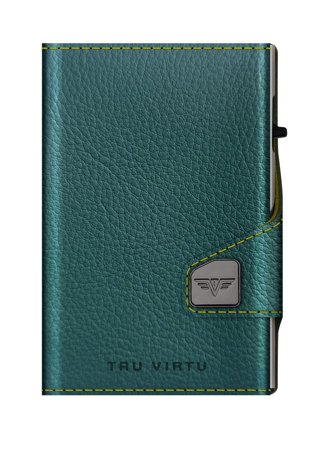 Levně Vegan Bio Wine peněženka TRU VIRTU CLICK & SLIDE - Green / Silver