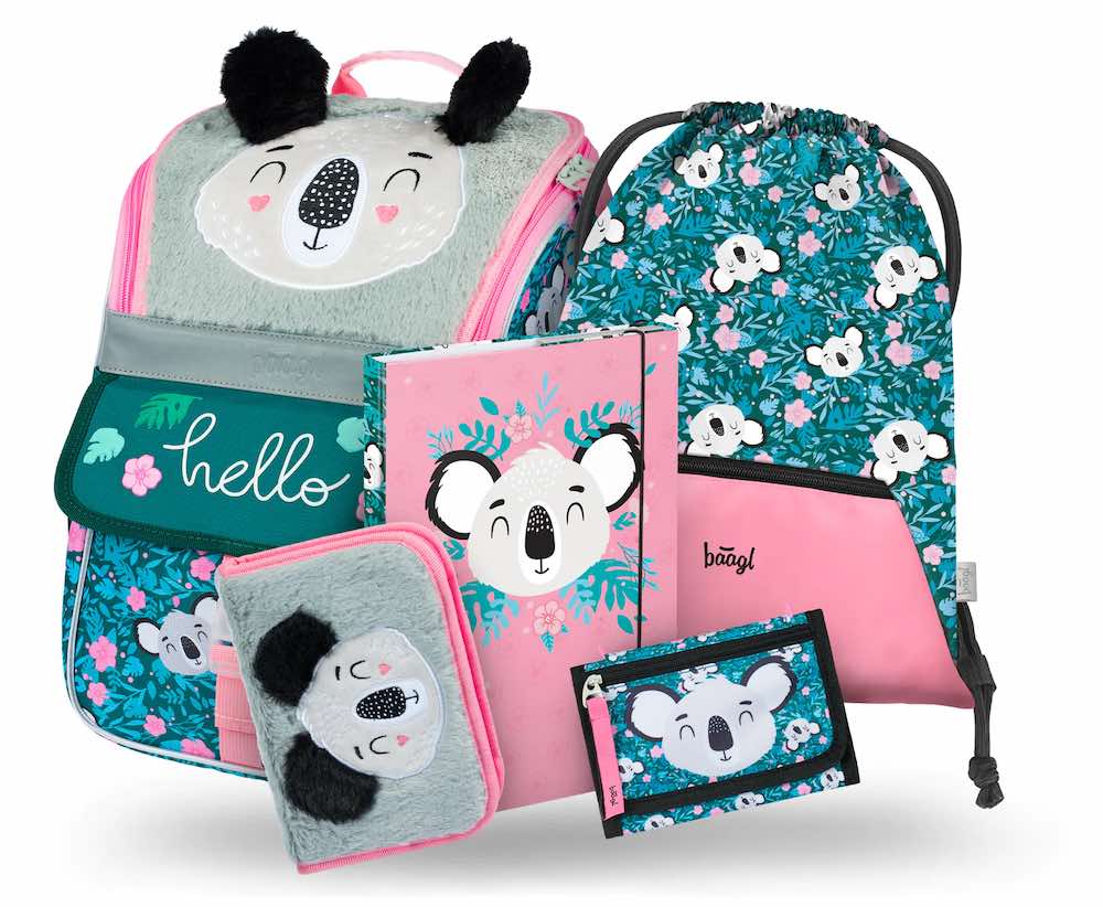 Levně BAAGL 5 SET Zippy Baby Koala: aktovka, penál, sáček, peněženka, desky