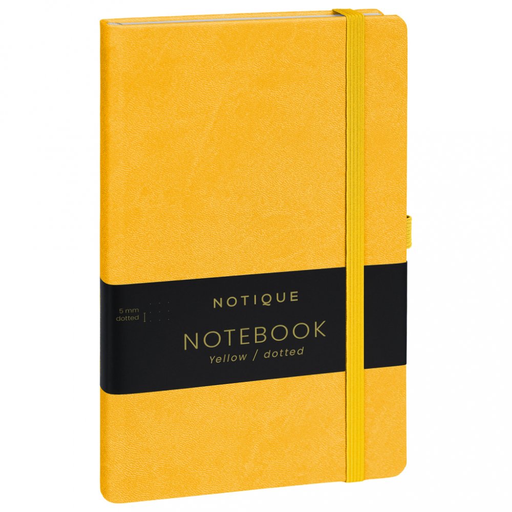 Levně Notes Žlutý, tečkovaný, 13 × 21 cm
