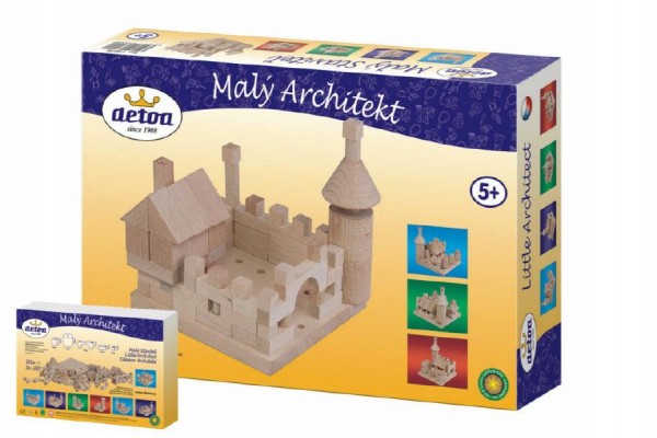 Levně Stavebnice Malý Architekt kostky dřevo 120 ks