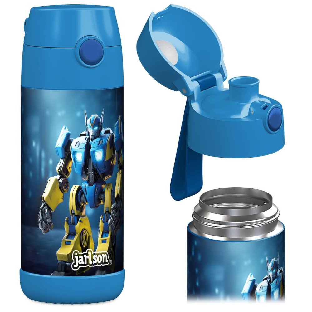 Levně Dětská nerezová termoláhev na pití JARLSON MALI Robot 350 ml