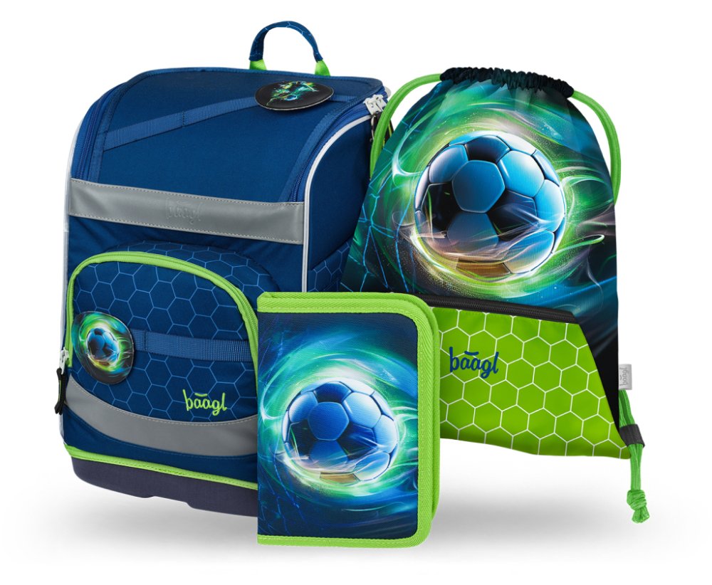 BAAGL SET 3 Zippy plus Fotbalový míč: aktovka, penál, sáček