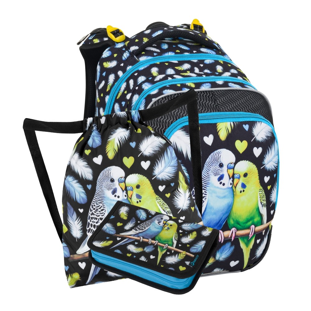 Levně Bagmaster BETA 25 A malý školní set pro prvňáčky – papoušek