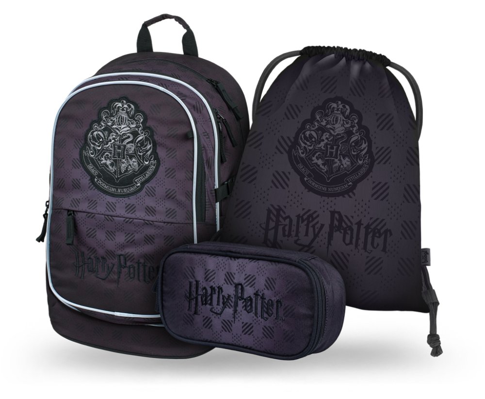 Levně BAAGL SET 3 Core Harry Potter Bradavice černý: batoh, penál, sáček
